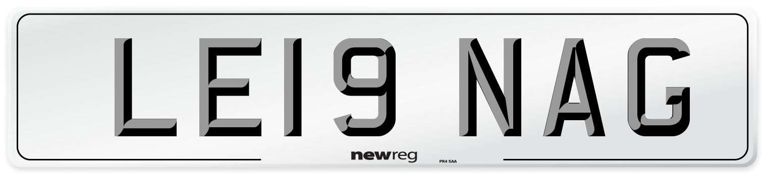 LE19 NAG Number Plate from New Reg